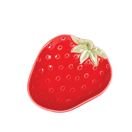 SMALL RED STRAWBERRY PLATE