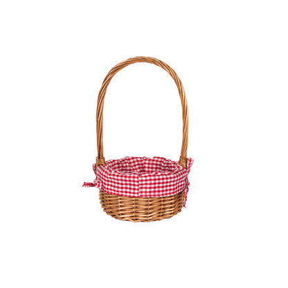 SMALL RED CHECKED BASKET