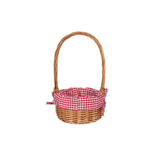 SMALL RED CHECKED BASKET