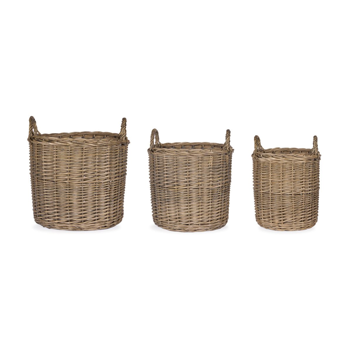 3 PIECE GREY WILLOW BASKET SET