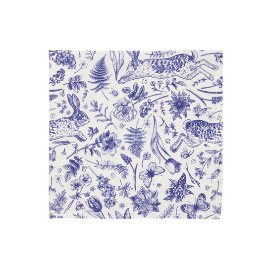 SET/4 LAPIN BLEU COTTON NAPKINS