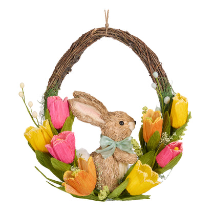 TULIP TANGO WREATH WITH RABBIT