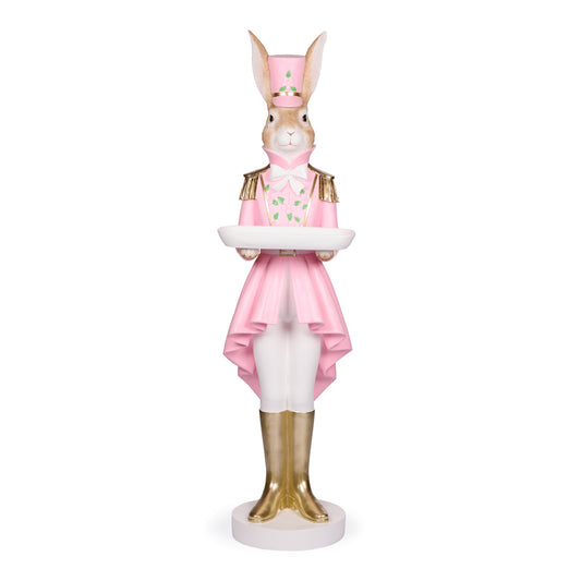 PINK REGAL RABBIT NUTCRACKER WITH TRAY