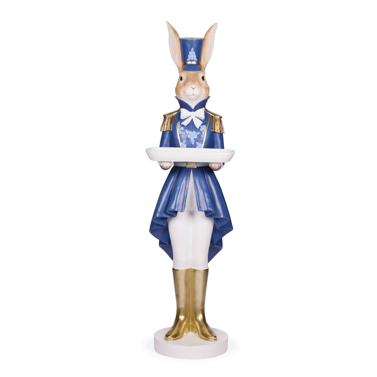 BLUE REGAL RABBIT NUTCRACKER WITH TRAY