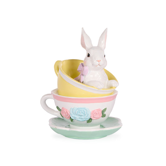 PASTEL BUNNY TEACUP STACK