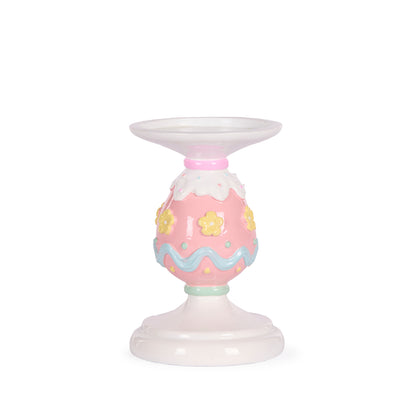 14 CM PASTEL PIPED EGG CANDLE HOLDER