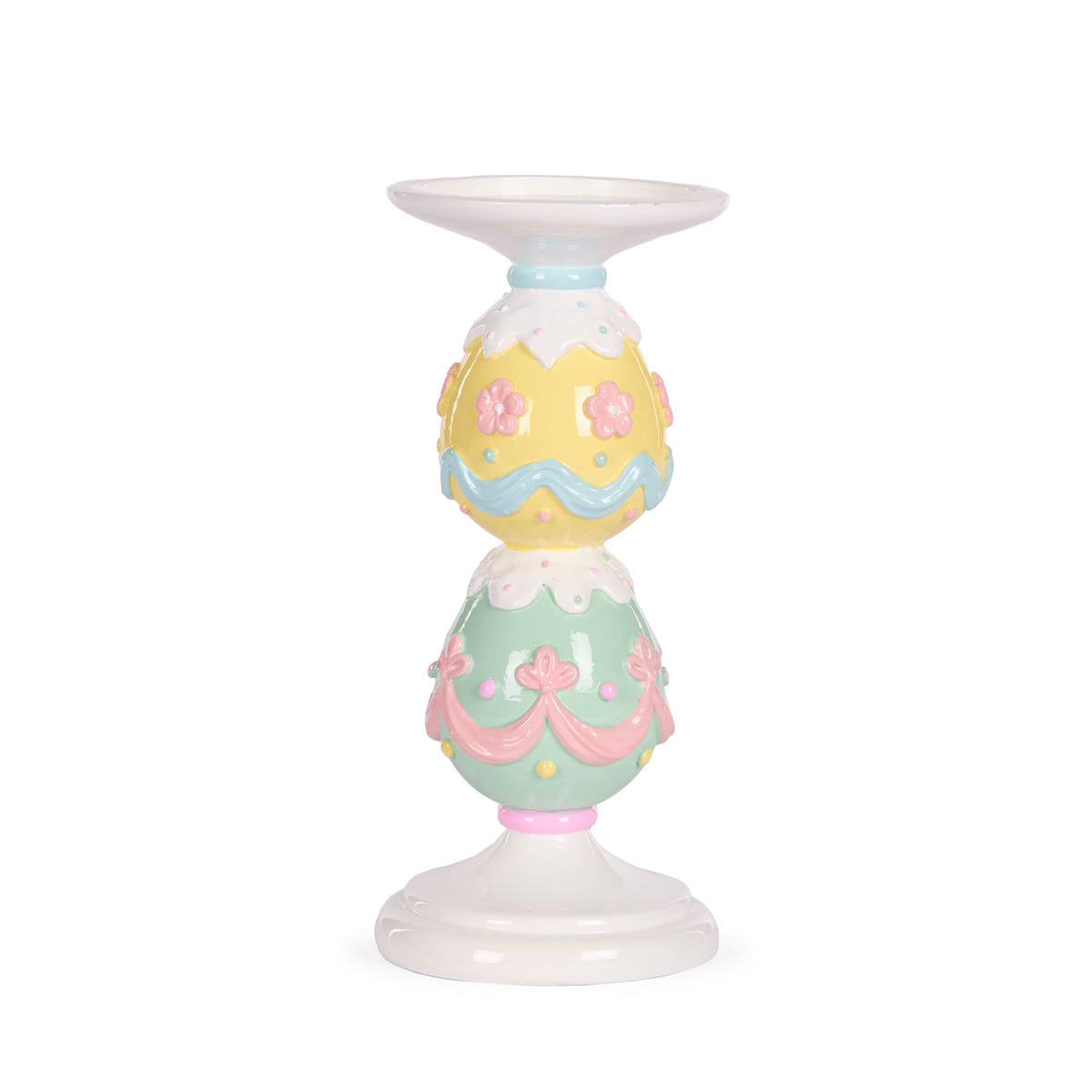 22 CM PASTEL PIPED EGG CANDLE HOLDER