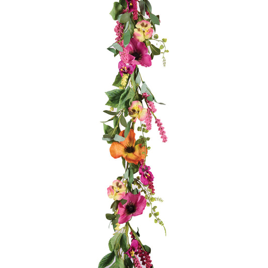 150 CM COLOURFUL POPPIES GARLAND