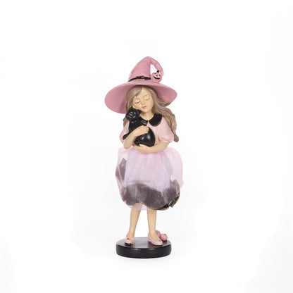 PINK WITCH WITH CAT
