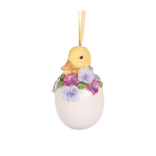 HANGING DUCK IN PANSY EGG