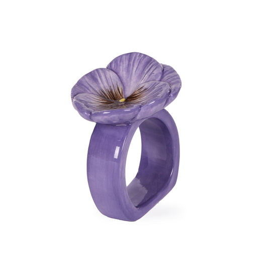 MID PURPLE PANSY NAPKIN RING