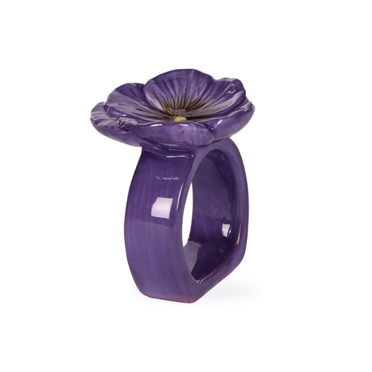 DEEP PURPLE PANSY NAPKIN RING