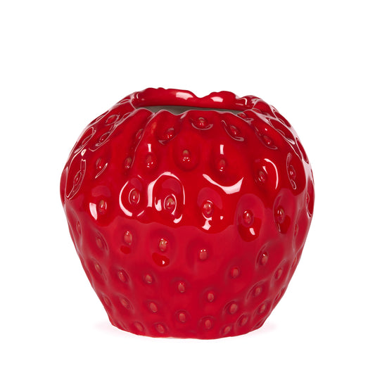 RED STRAWBERRY VASE