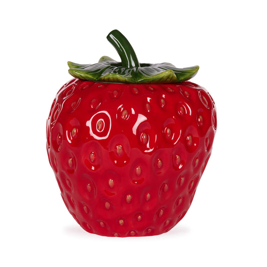 RED STRAWBERRY COOKIE JAR