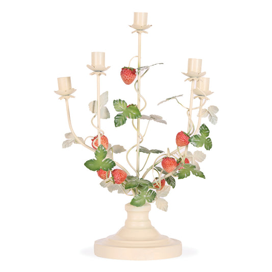 WHITE STRAWBERY CANDELABRA