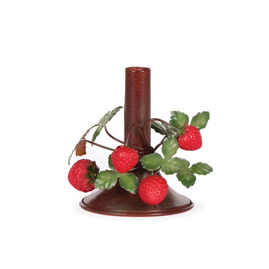 SMALL RUST STRAWBERRY CANDLE HOLDER