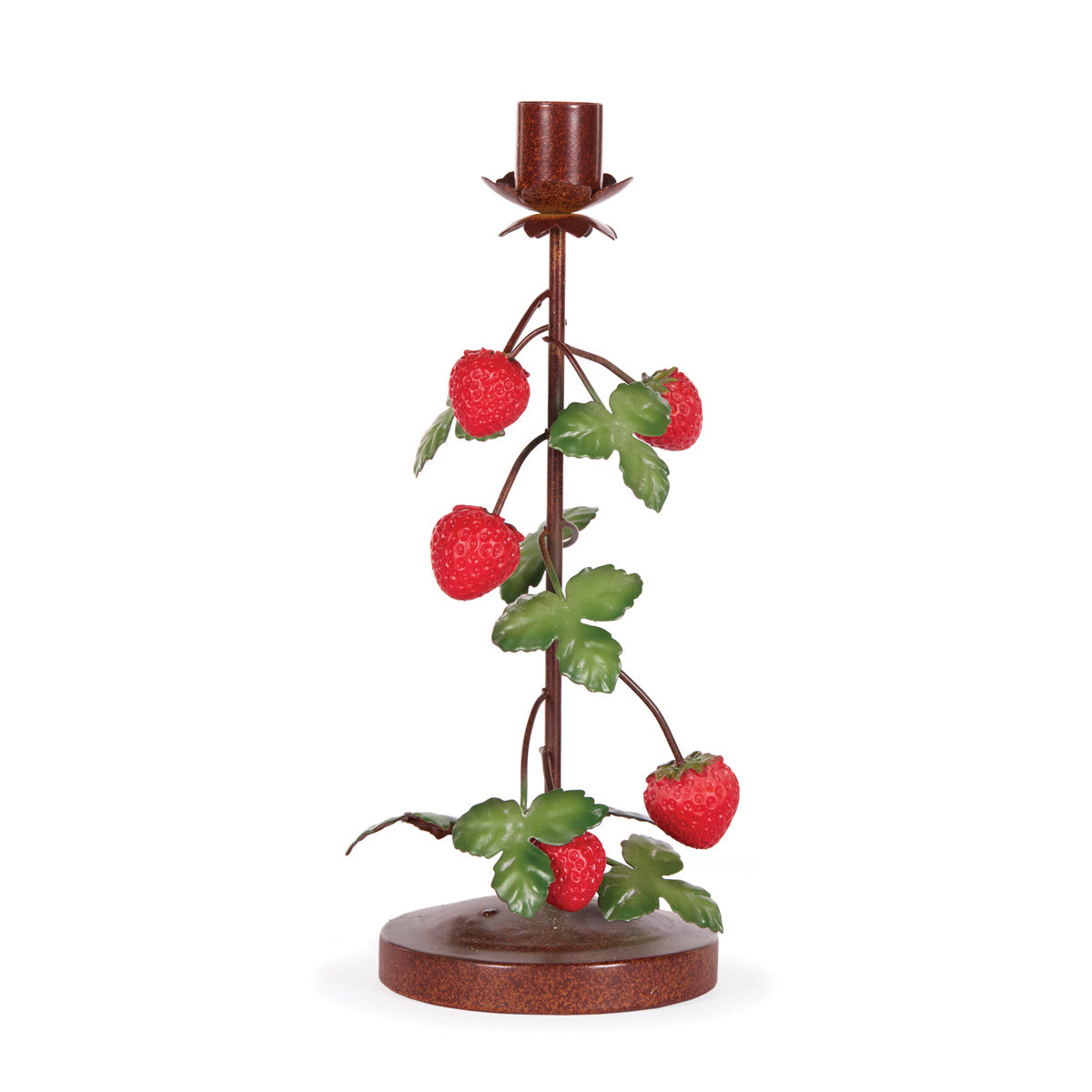 LARGE RUST STRAWBERRY CANDLE HOLDER