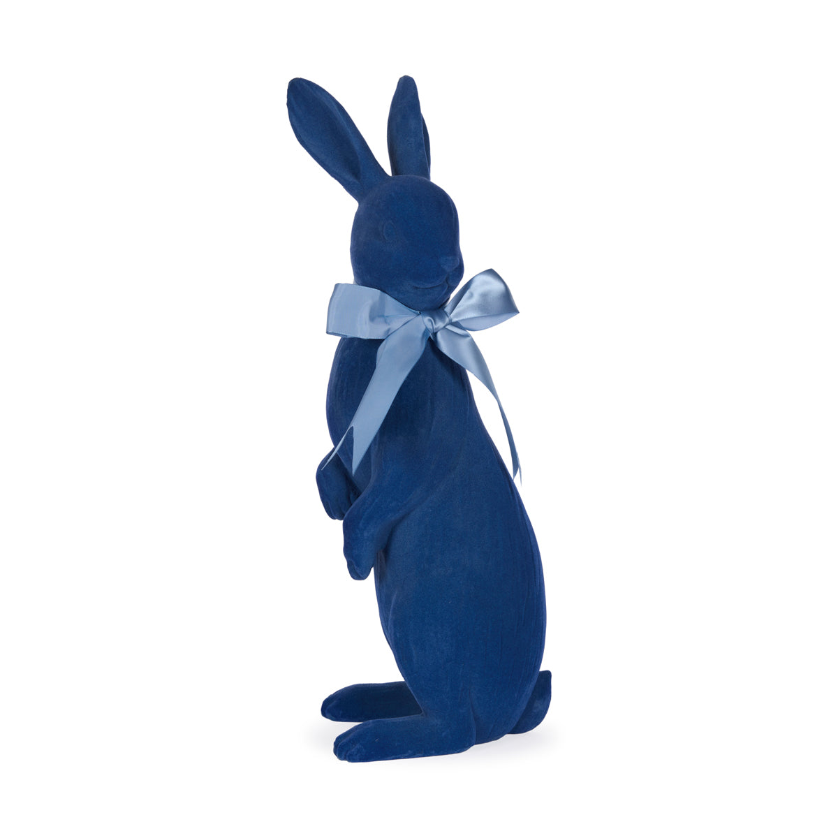 EXQUISITE DARK BLUE FLOCKED RABBIT