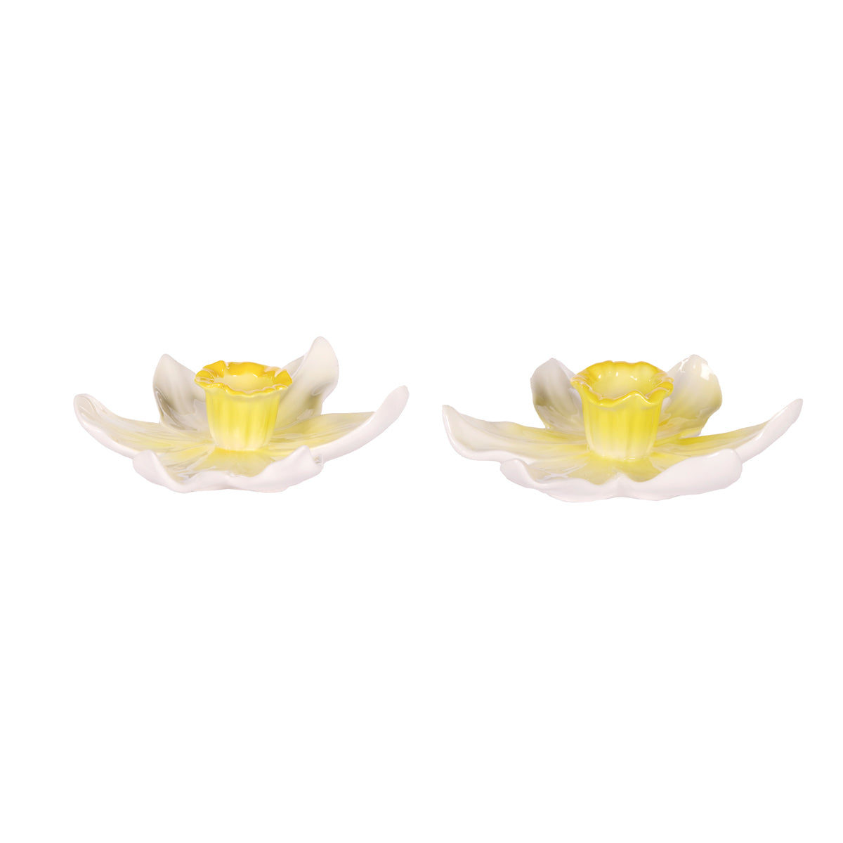 SET/2 DAFFODIL CANDLE HOLDERS