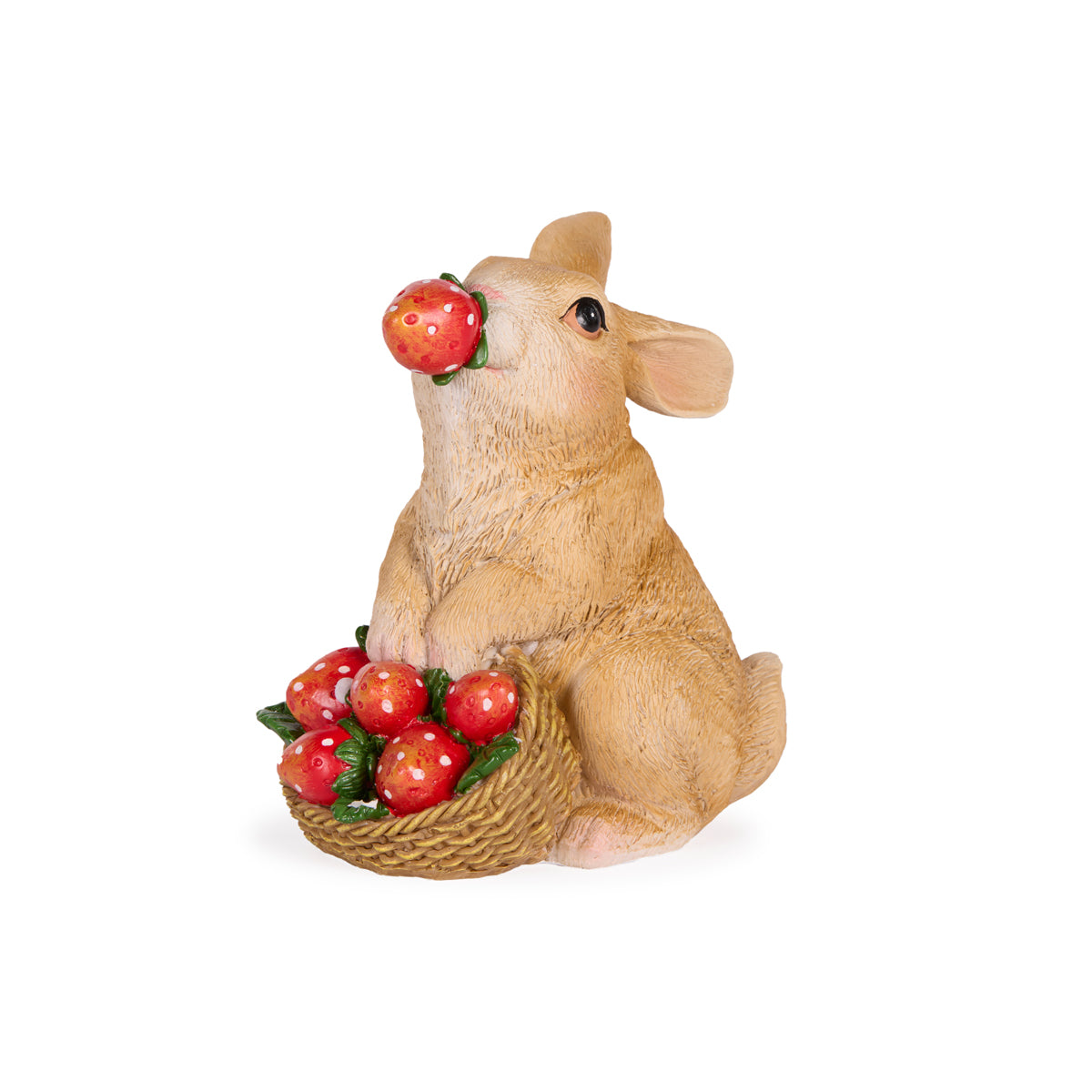 SITTING RABBIT WITH STRAWBERRY BASKET