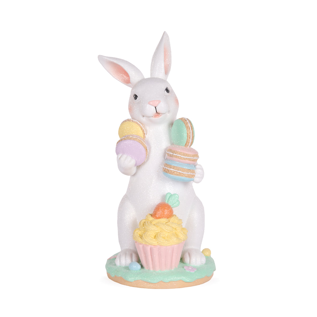 STANDING RABBIT W/ MACARON AND CUPCAKES