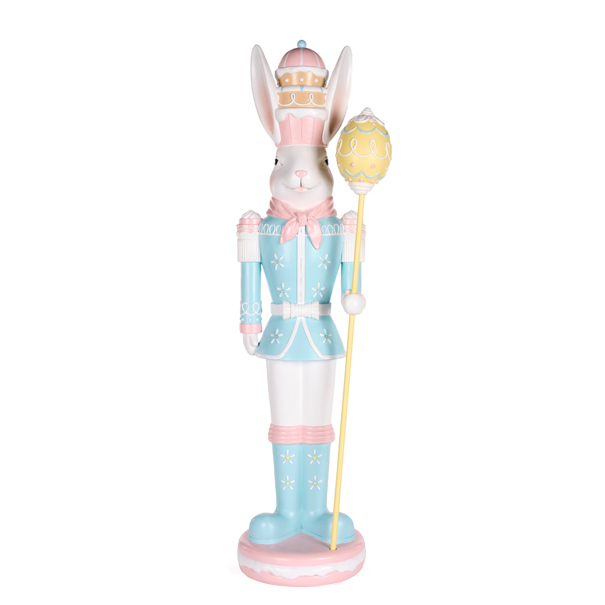 PASTEL RABBIT NUTCRACKER LED W/ STAFF