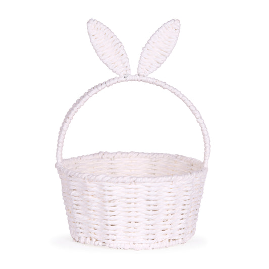 WHITE BUNNY EARS BASKET
