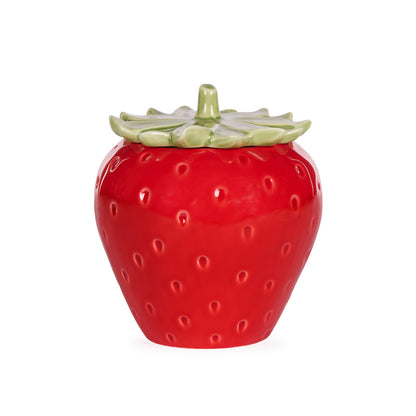 LARGE RED STRAWBERRY CANISTER