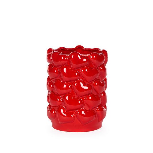 RED HEART VASE LARGE