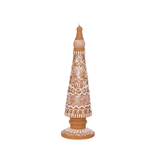 25.5 CM EMBOSSED GINGERBREAD CANDLE