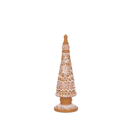 21.5 CM EMBOSSED GINGERBREAD CANDLE