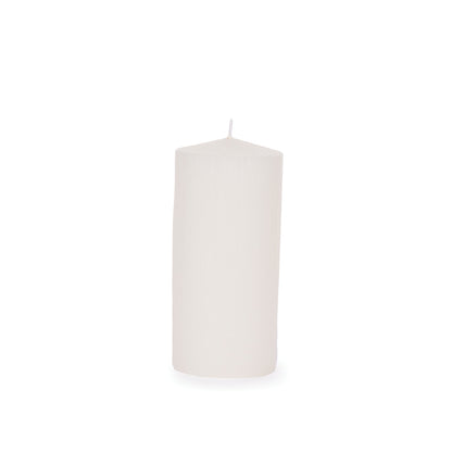 15.5cm Natural Ribbed Pillar Candle