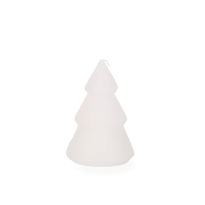 11cm White Ribbed Tree Candle