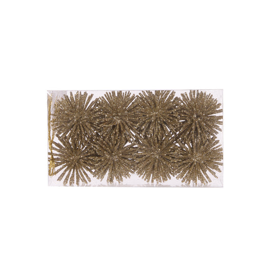 8 PK MINI CHAMPAGNE GLITTER PUFF