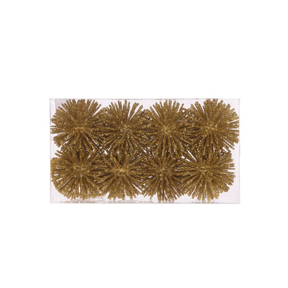 8pk Mini Gold Glitter Puff