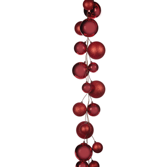 270CM RED BAUBLE GARLAND