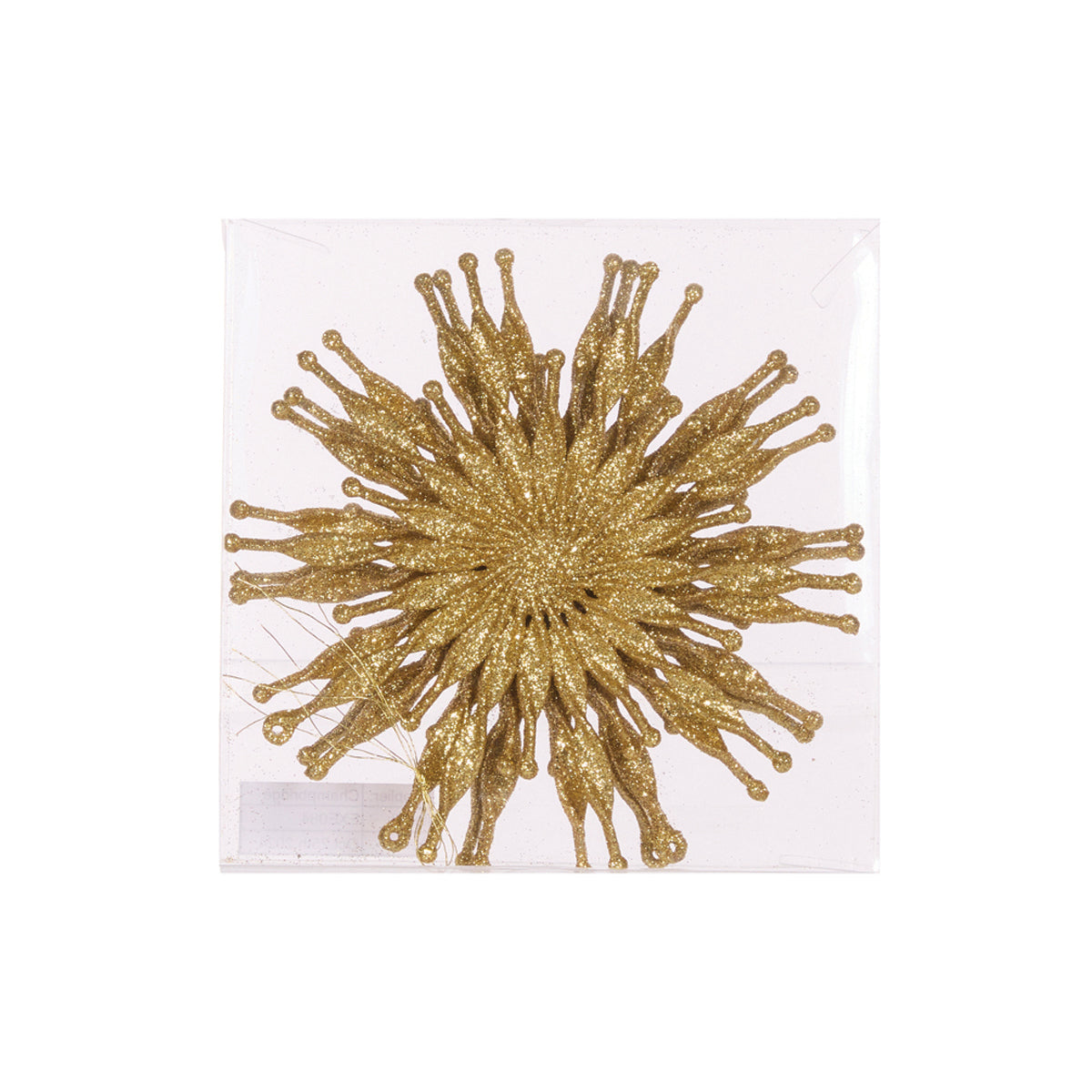 4/PK LARGE GOLD GLITTER SNOWFLAKE
