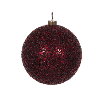 10 CM BURGUNDY CAVIAR BAUBLE