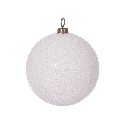 10cm White Caviar Bauble