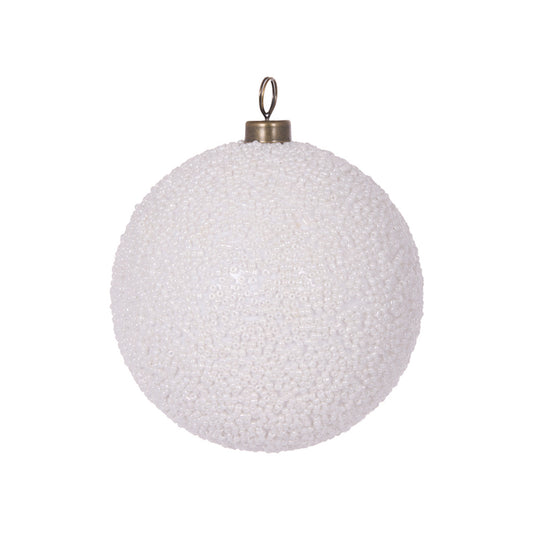 10 CM WHITE CAVIAR BAUBLE