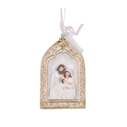 White And Gold Arch Nativity Hanging