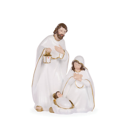 26cm Minimal White And Gold Nativity