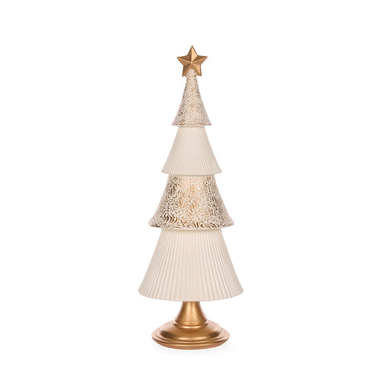 32 CM IVORY AND GOLD LAYERED TREE