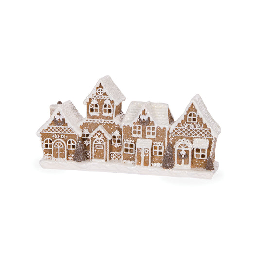 LED PIPED GINGERBREAD VILLAGE