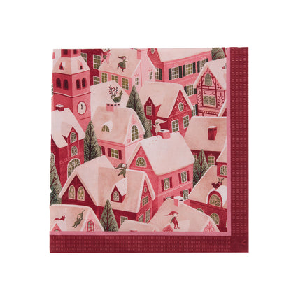 Set/4 Sugar Plum Village Cotton Napkins