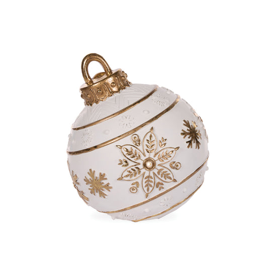 39 CM LED WHITE SNOWFLAKE BAUBLE DECOR