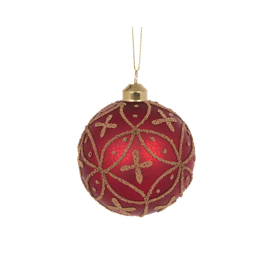 BURGUNDY EMBELLISHED BAUBLE