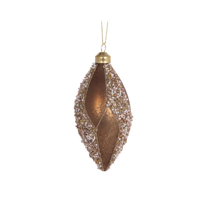 Mercury Brown Swirl Drop Bauble