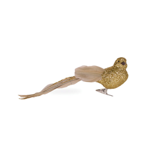 GOLD LONG TAILED FEATHER BIRD