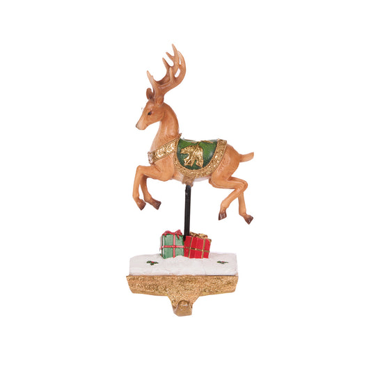 PRANCING REINDEER STOCKING HOLDER